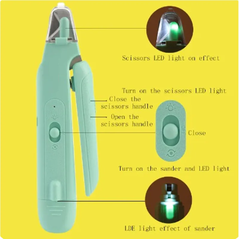 2-In-1 Pet Rechargeable Nail Scissors F49-8-1113 Blue