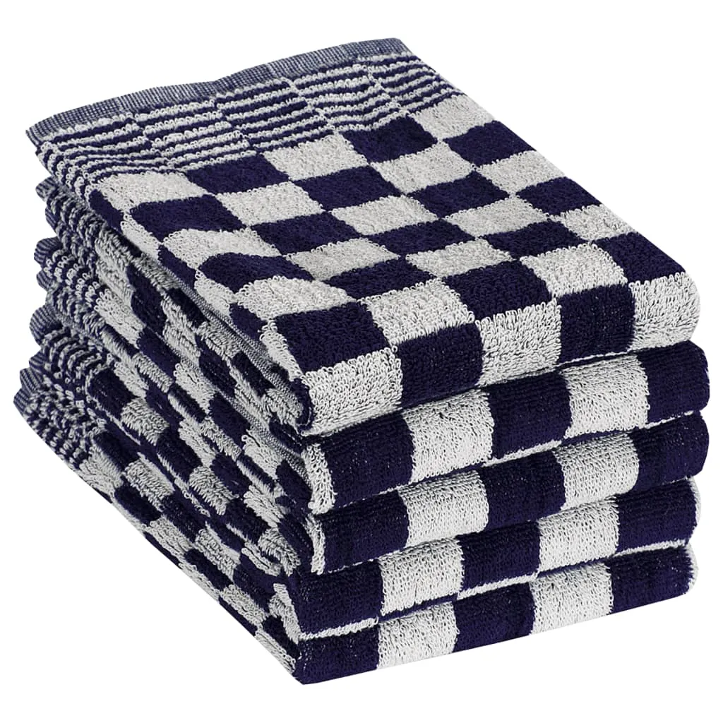 20 Piece Towel Set Blue and White Cotton