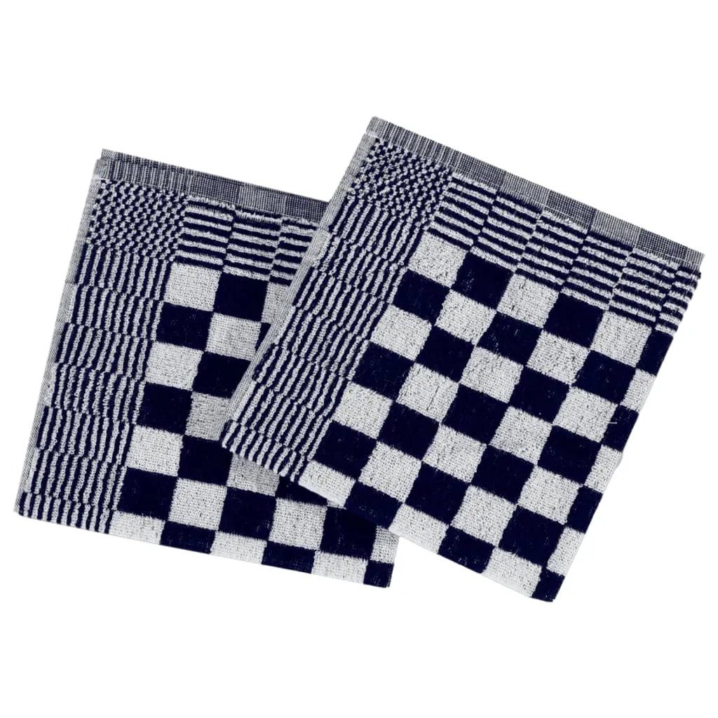 20 Piece Towel Set Blue and White Cotton
