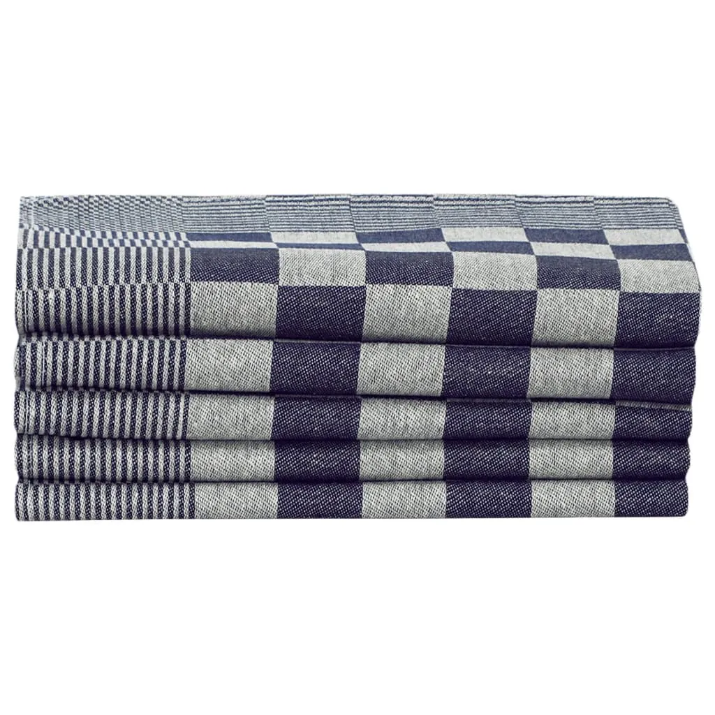 20 Piece Towel Set Blue and White Cotton