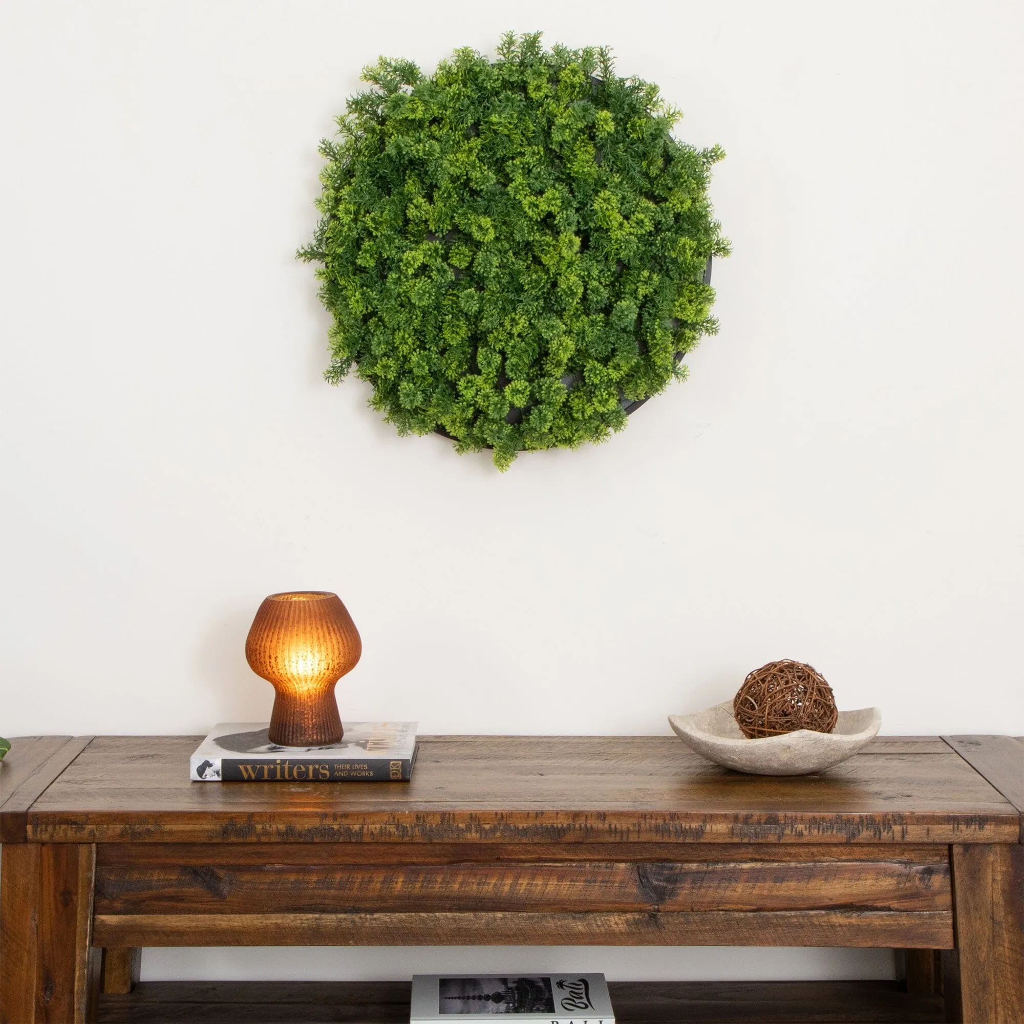 20” UV Resistant Irish Green Meadow Artificial Living Wall Art Panel in Black Aluminum Frame