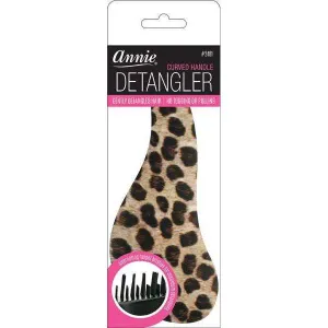 Annie Curved Handled Grip Detangler Brush Leopard