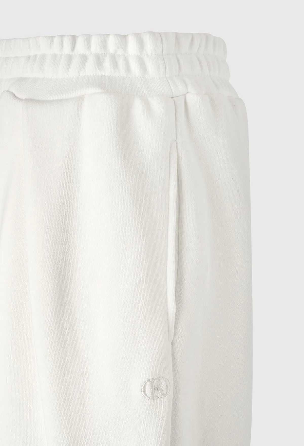 Basic R Zip-up Jogger Pants In Ivory