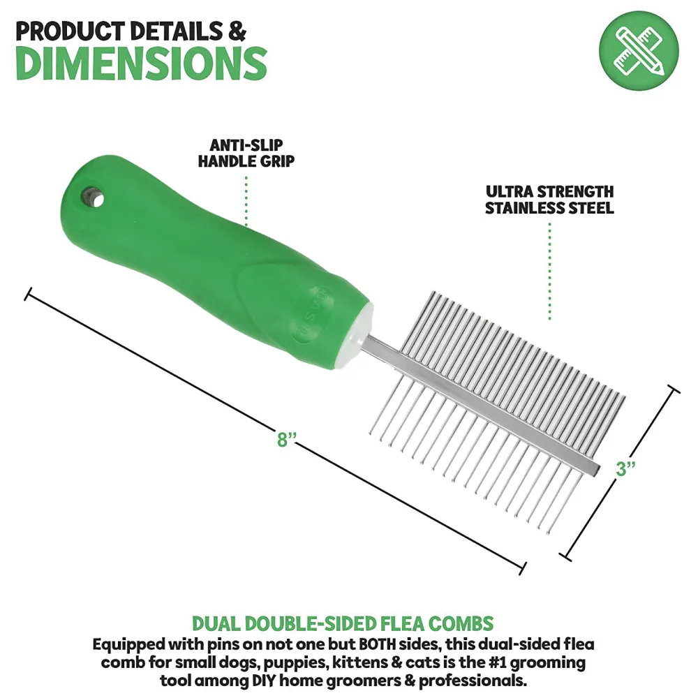Basil Double Sided Flea Comb for Dogs and Cats