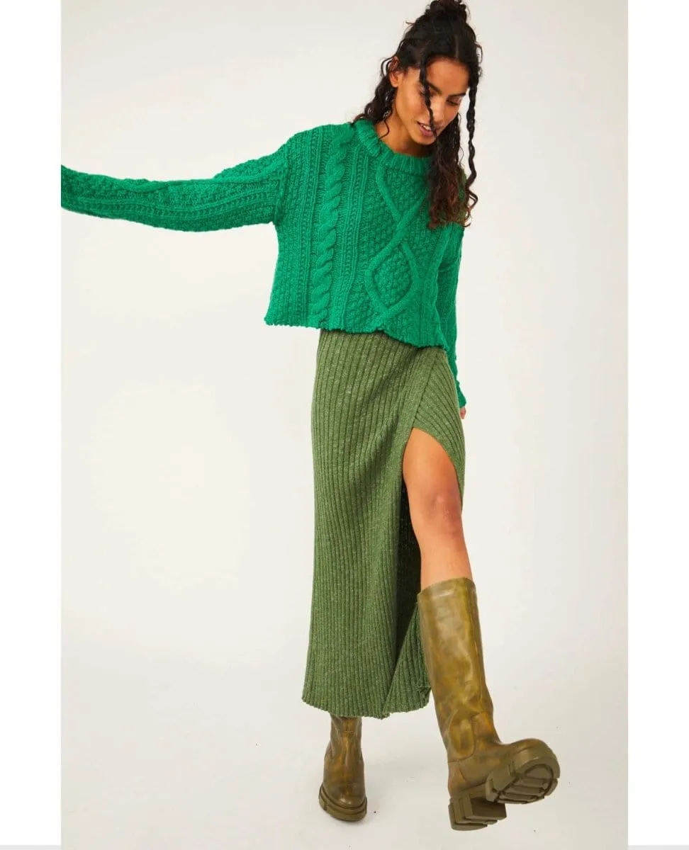 Better Days Midi Skirt Sea Green