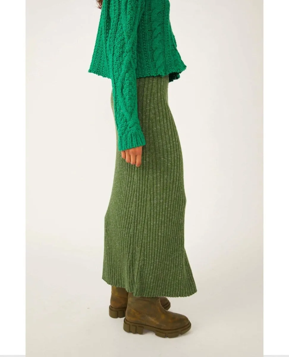 Better Days Midi Skirt Sea Green