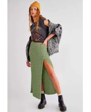 Better Days Midi Skirt Sea Green