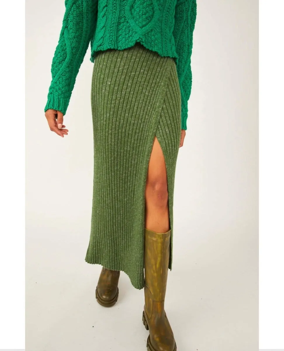 Better Days Midi Skirt Sea Green