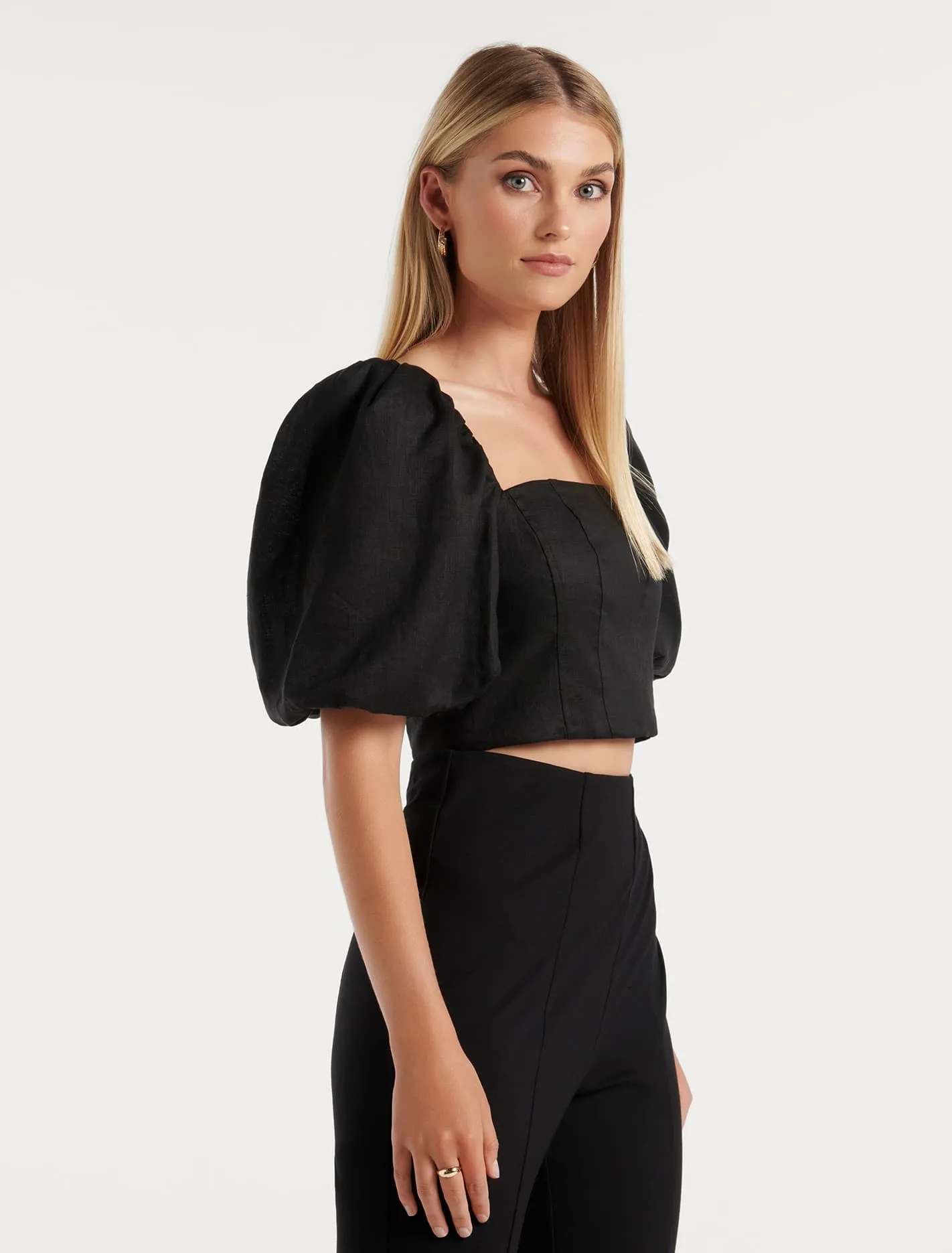 Briar Puff Sleeve Linen Top