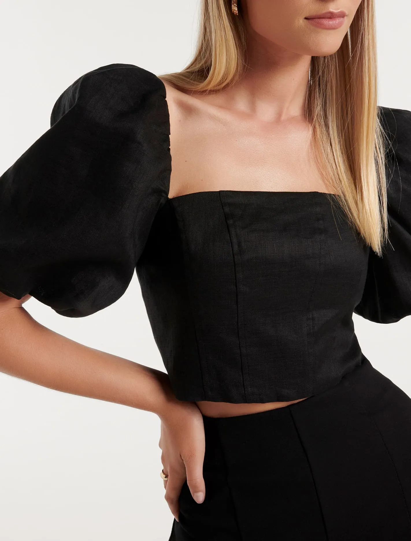 Briar Puff Sleeve Linen Top