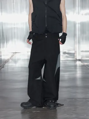 Contrast color splicing casual pants