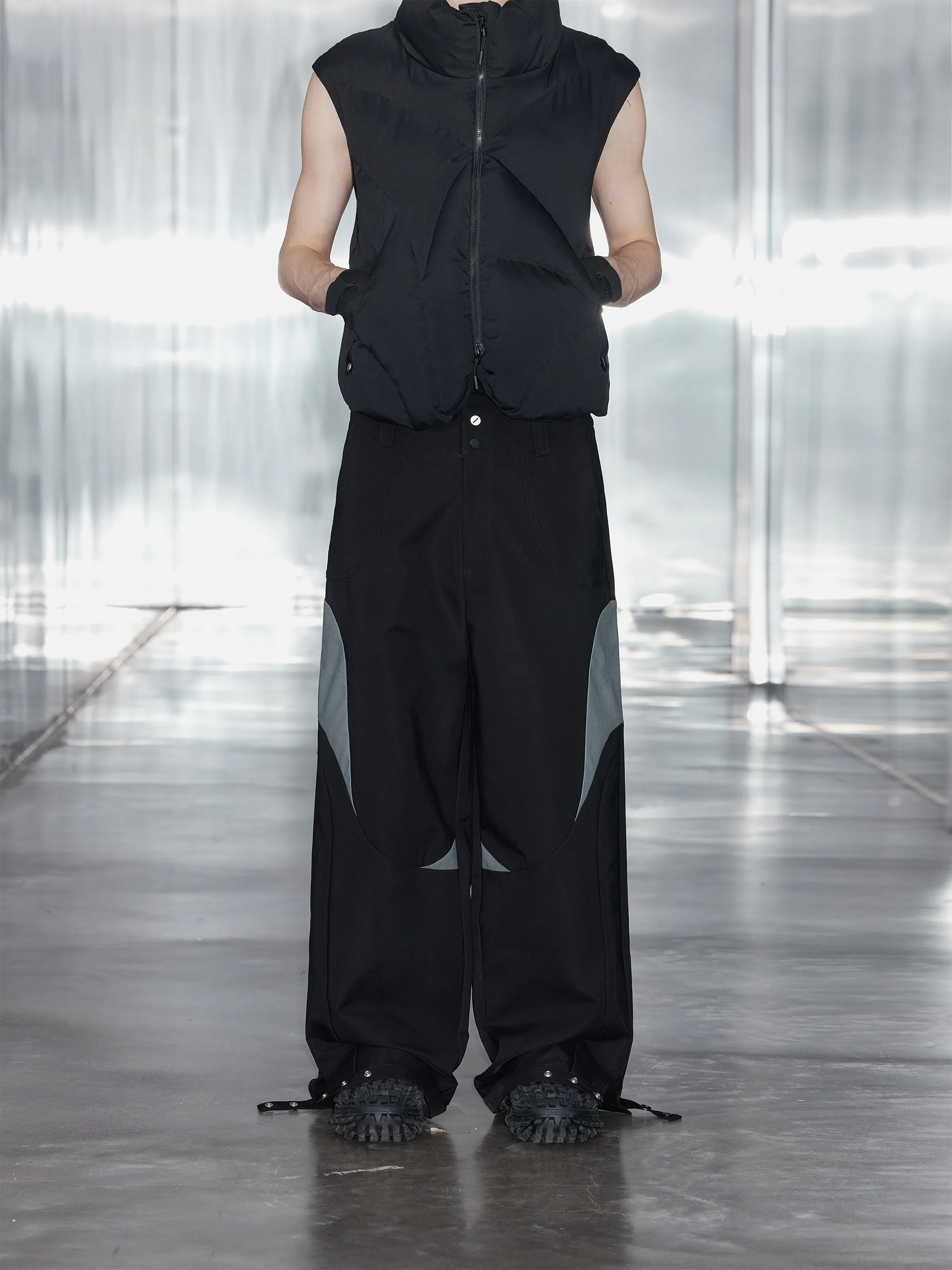 Contrast color splicing casual pants