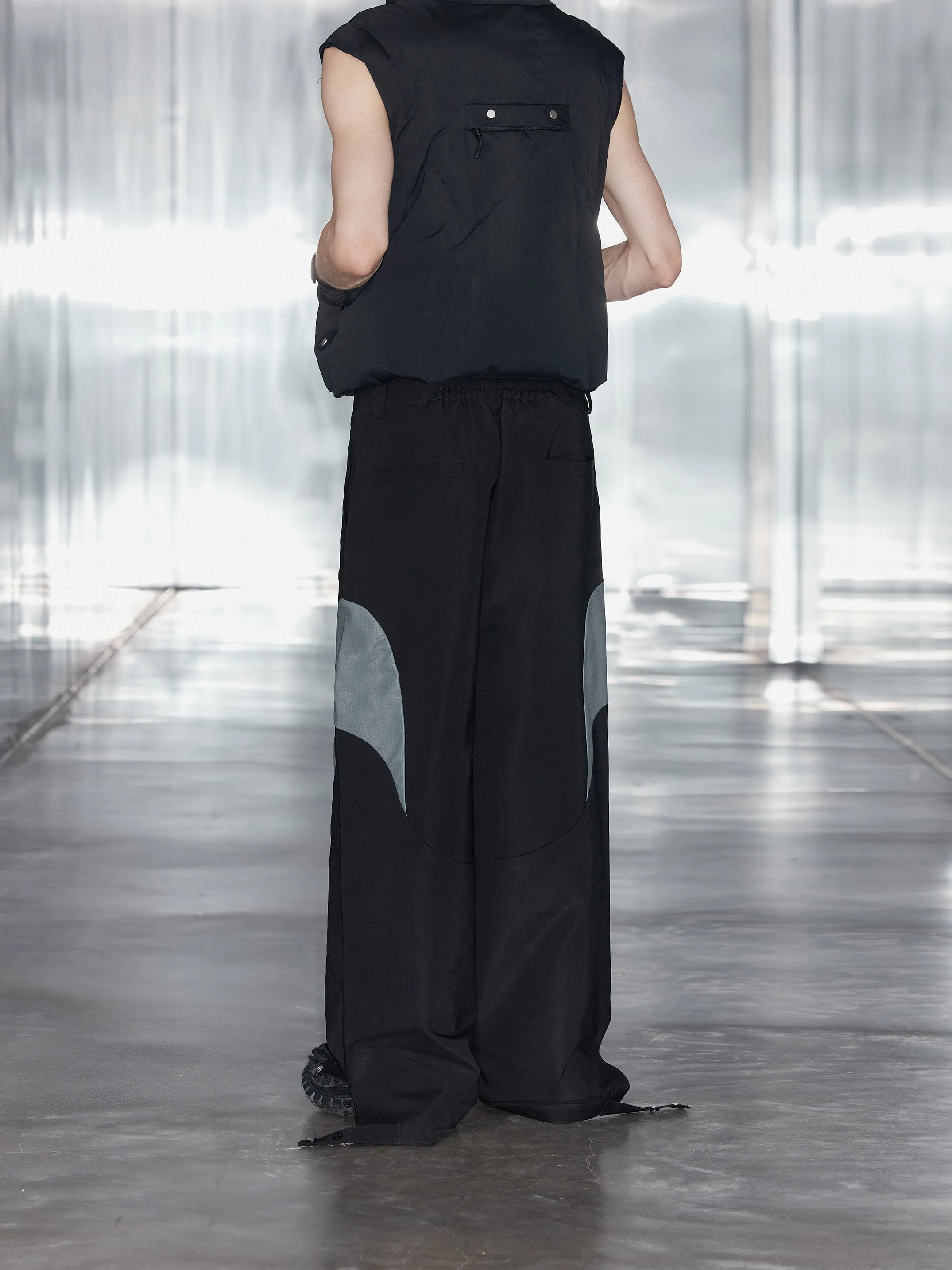 Contrast color splicing casual pants