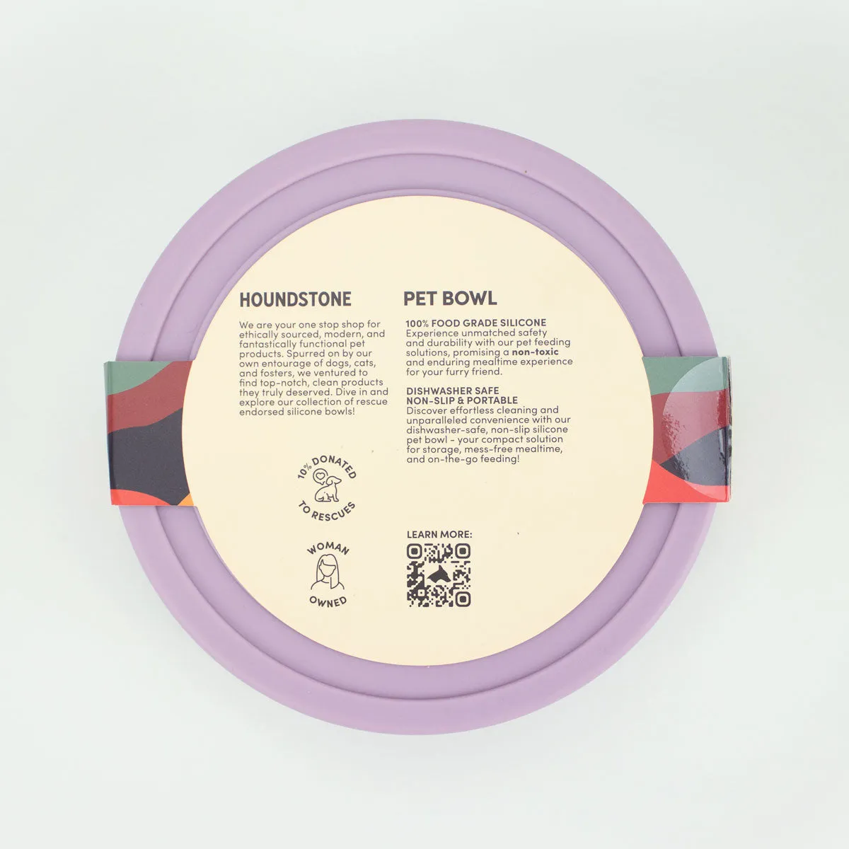 Food Grade Silicone Dog Bowl - Mauve, 4.5 Cups Volume, Dishwasher Safe, Non-Slip
