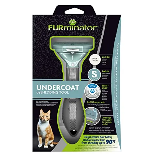 Furminator Undercoat Deshedding Tool for Small Short Hair Cats Under 4.5 Kg