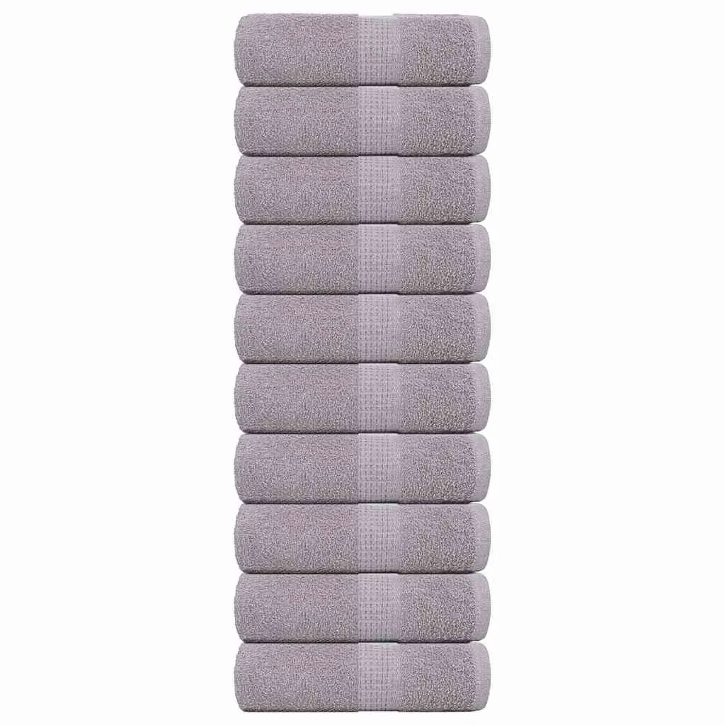 Guest Towels 10 pcs Grey 30x50 cm 360 gsm 100% Cotton