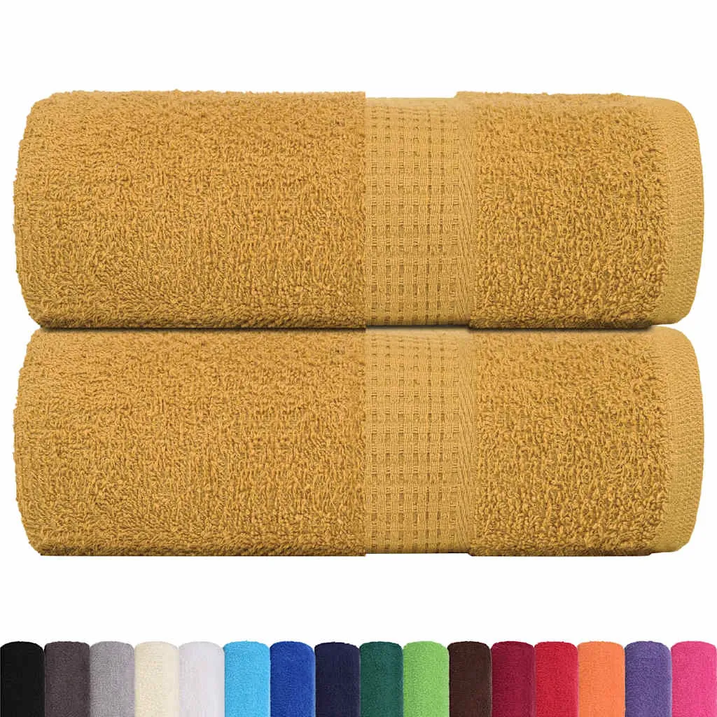 Guest Towels 2 pcs Gold 30x50 cm 360 gsm 100% Cotton