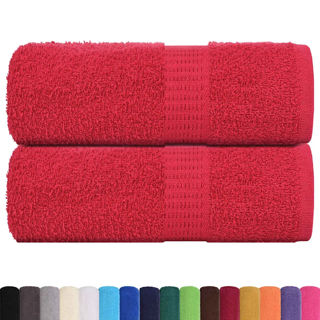 Guest Towels 2 pcs Red 30x50 cm 360 gsm 100% Cotton