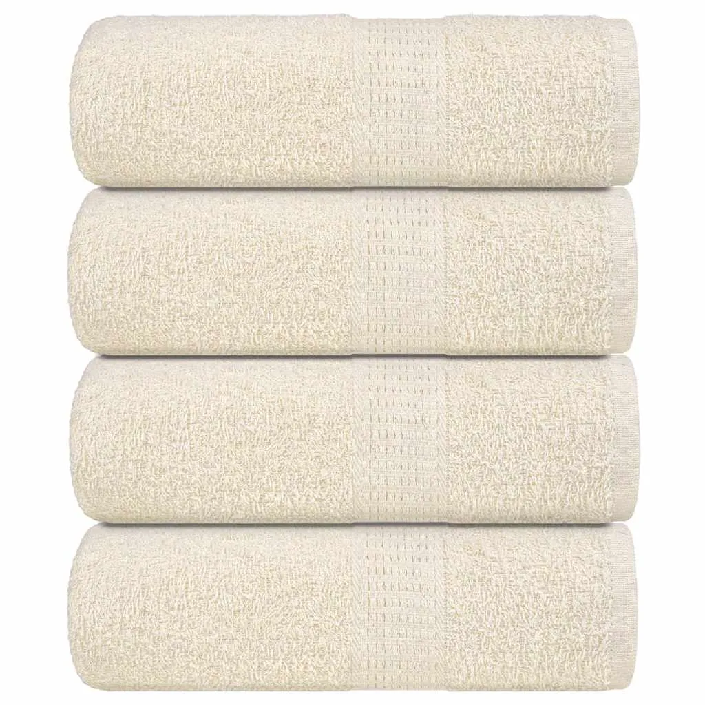 Guest Towels 4 pcs Cream 30x50 cm 360 gsm 100% Cotton
