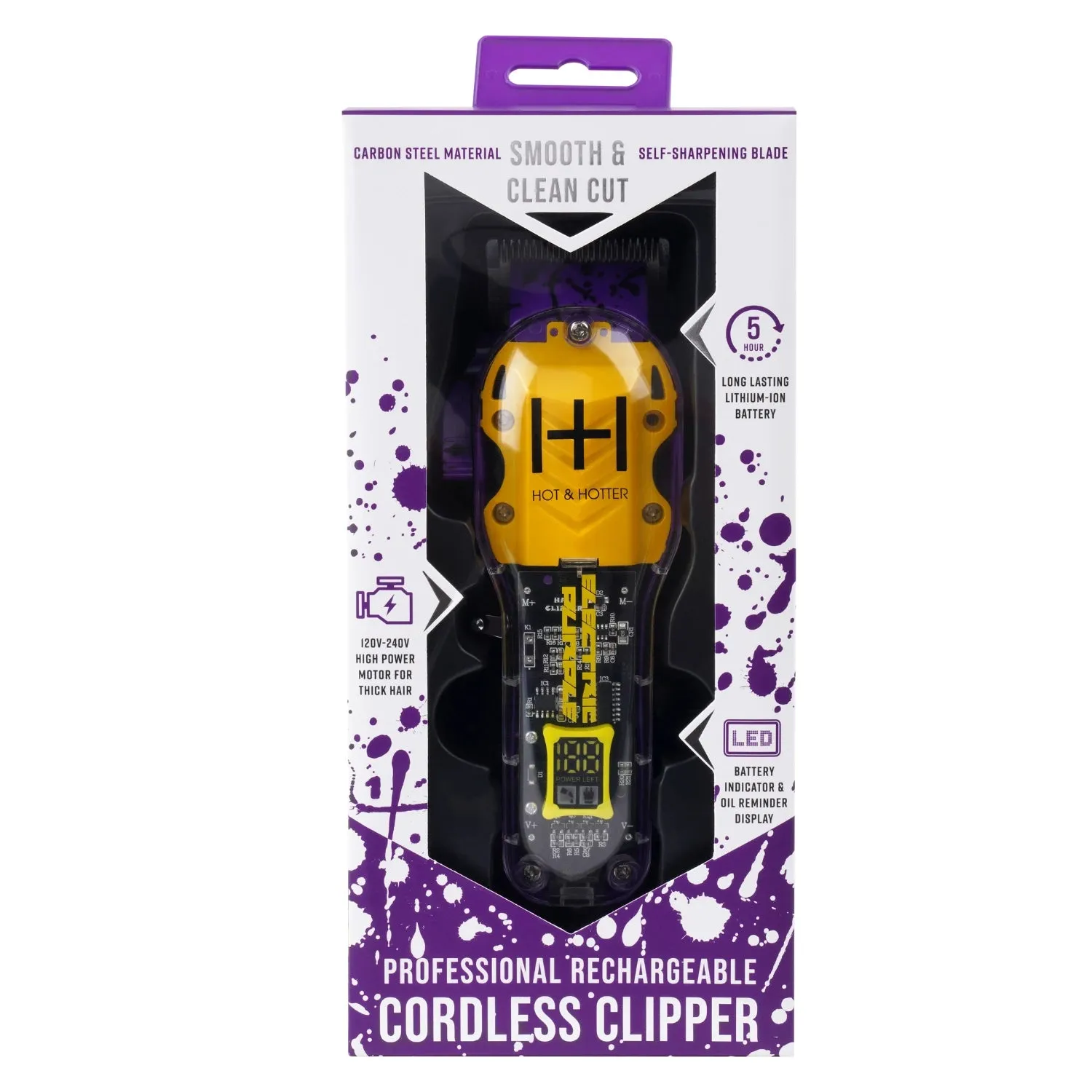 Hot & Hotter Professional Rechargeable Clippers Electric Purple