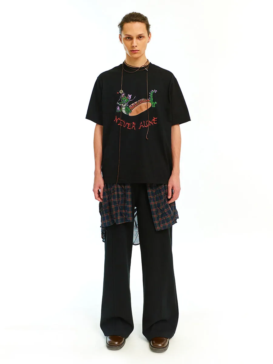 Knit Patchwork Casual Pants