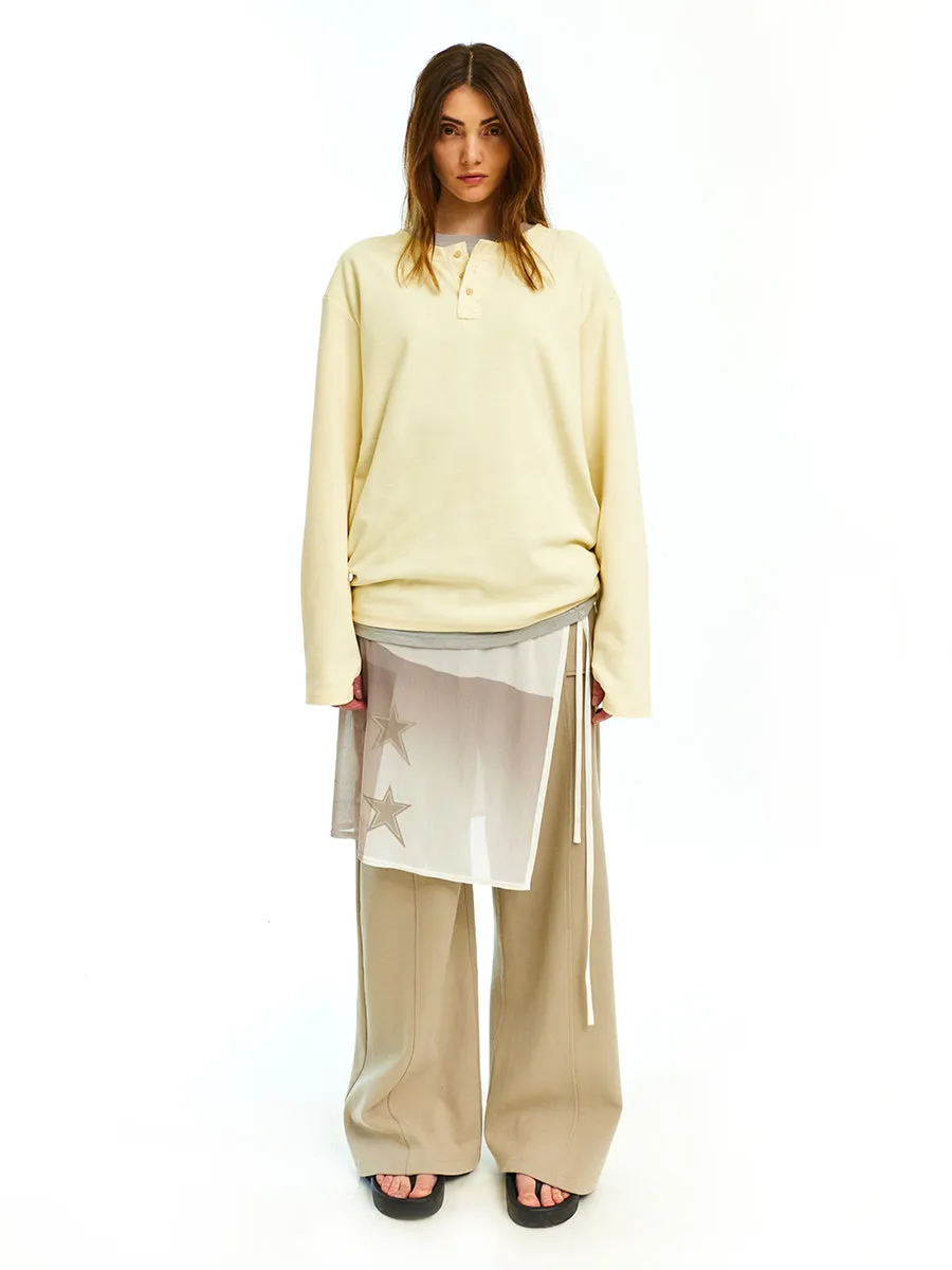 Knit Patchwork Casual Pants