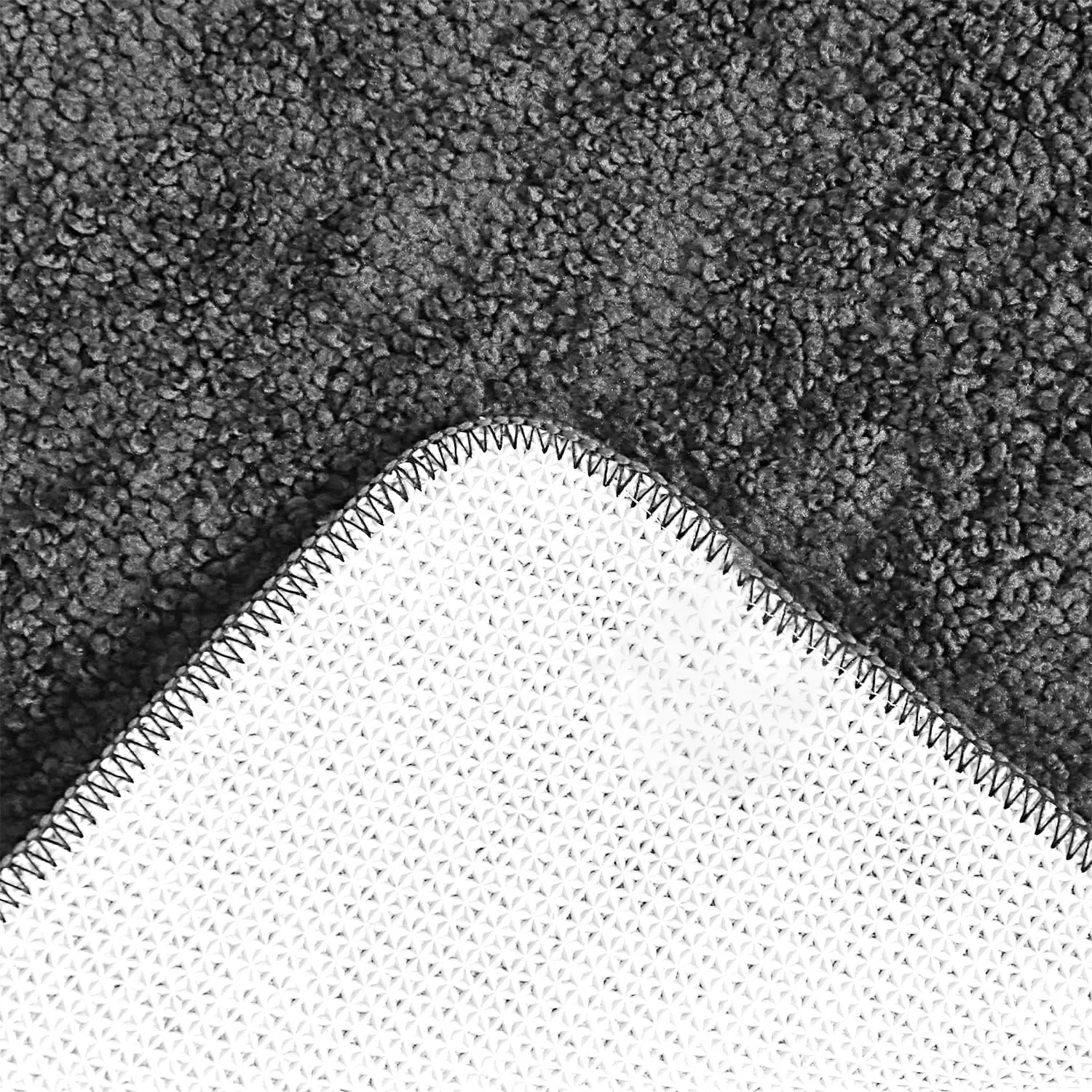 Kuber Industries Microfiber Doormats|Non-Skid Water Absorbant Fluffy Floor mat|Entrance Mat for Kitchen,Bedside,Door,Living,Prayer Room,60x40 cm,Pack of 2 (Black & Gray)