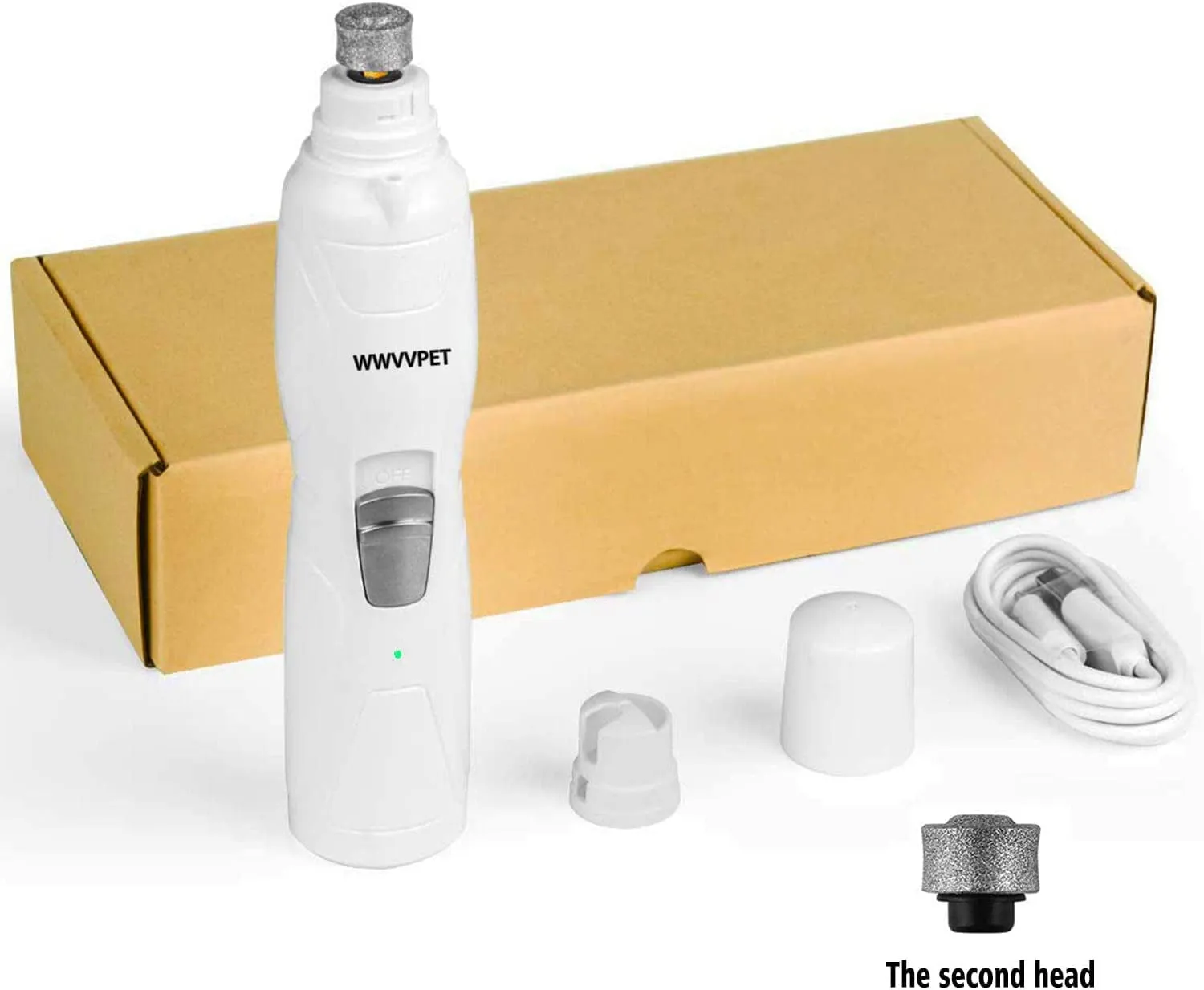 LED Pet Nail Grinder: Low Noise, 2-Speed