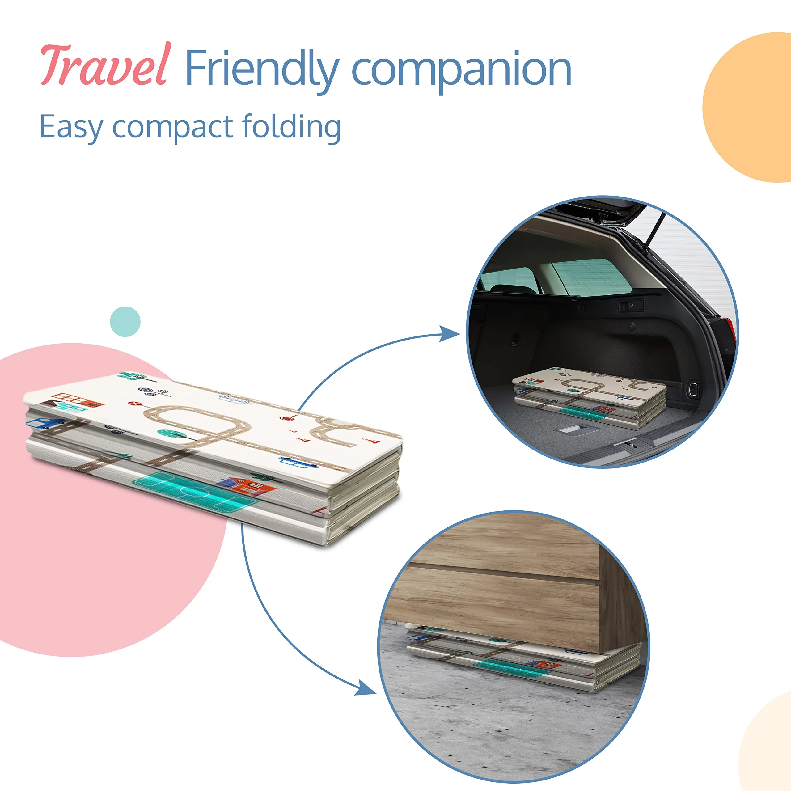 LuvLap Cityscape Double Sided Water Proof Baby Play Mat, Multicolor,Reversible Play mats for Kids, Baby Carpet,for Crawling Baby, Extra Large Size, 6'5" x 4'10" (195.5cmx147cm), 0.3" (0.8cm) Thick
