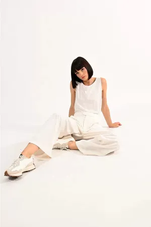 Off White Wide Leg Pants