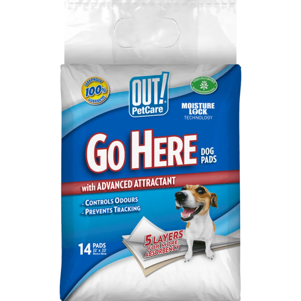 OUT! Moisture Locking Training Pads for Dogs (56x56cm)