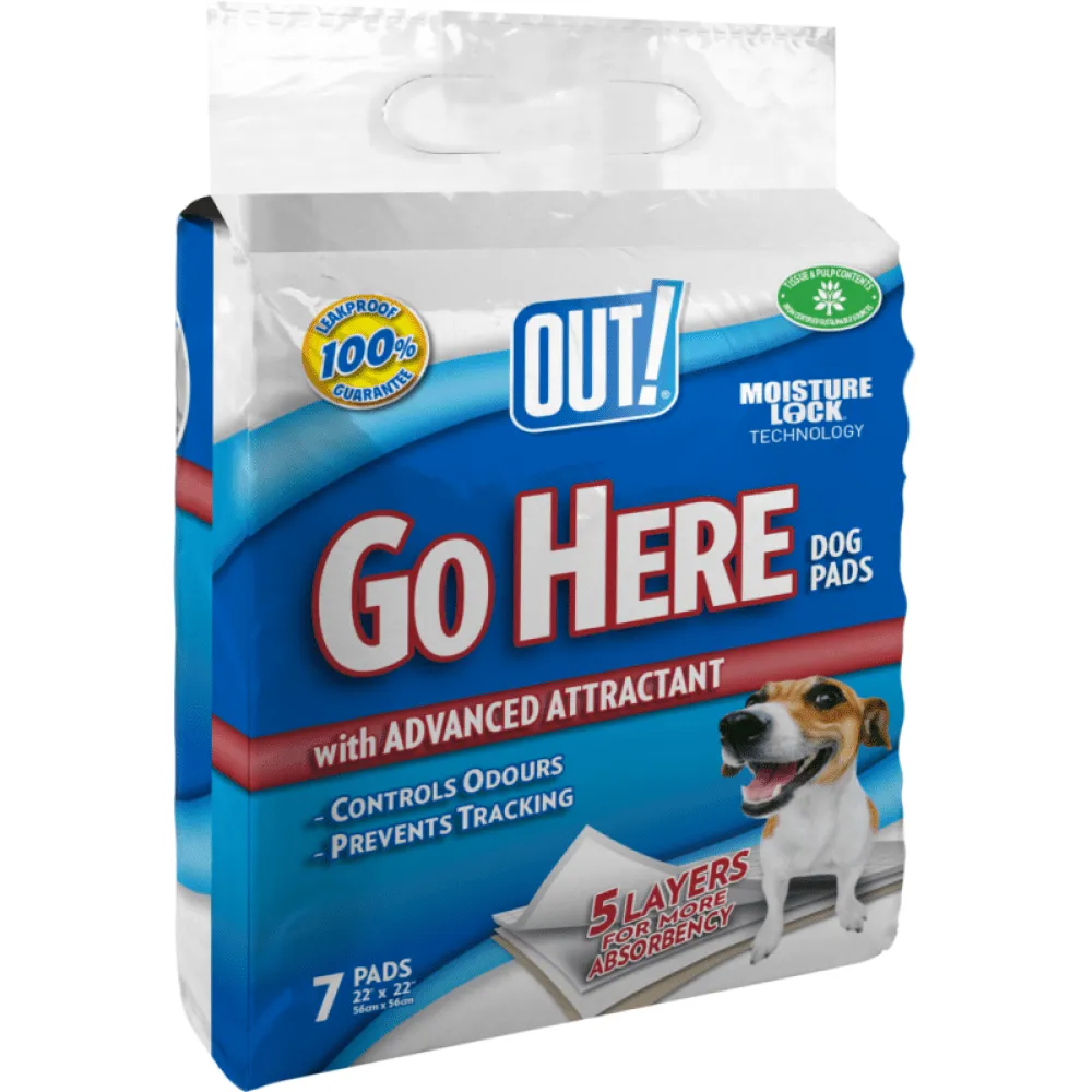 OUT! Moisture Locking Training Pads for Dogs (56x56cm)