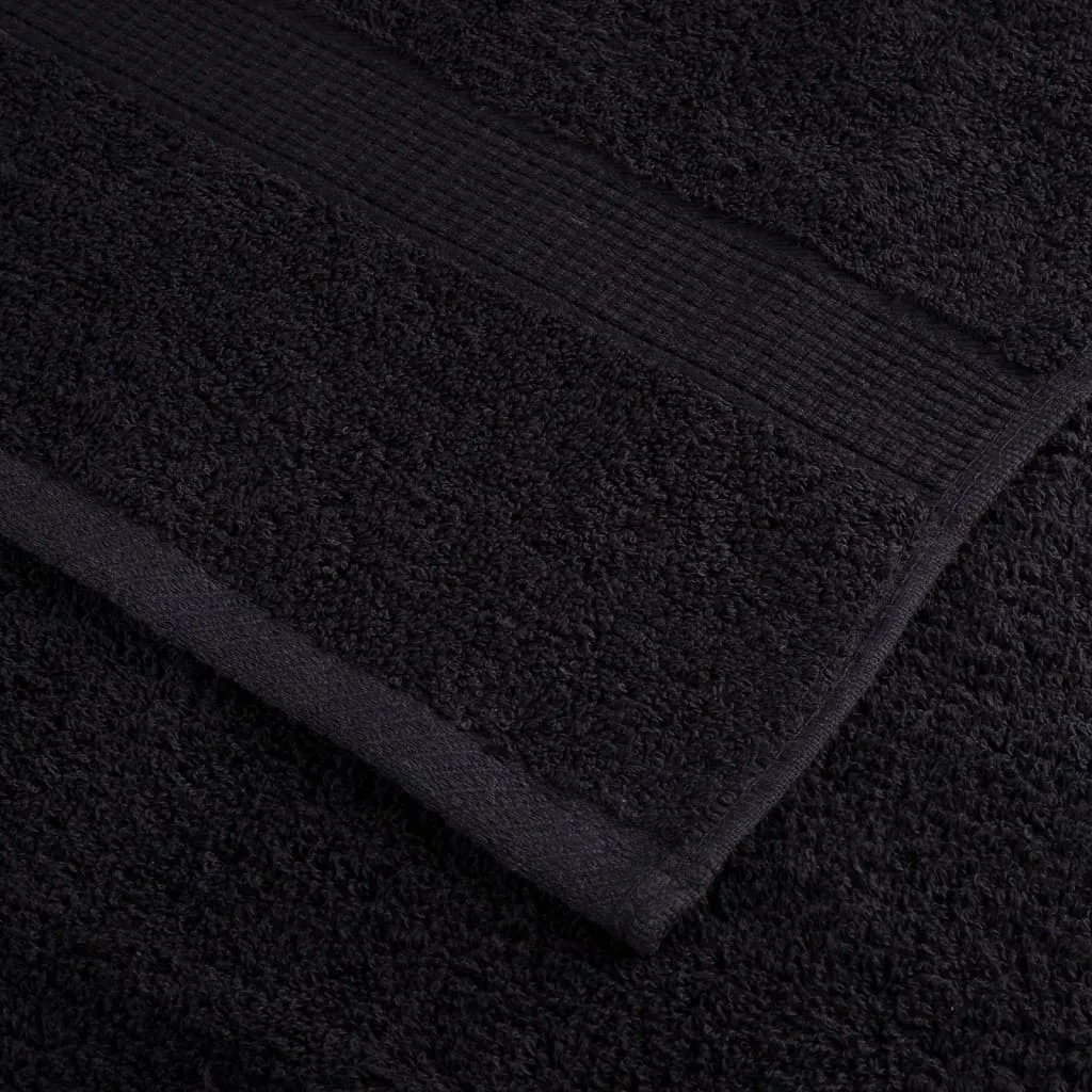 Premium Hand Towels 2 pcs Black 50x100 cm 600 gsm 100% Cotton