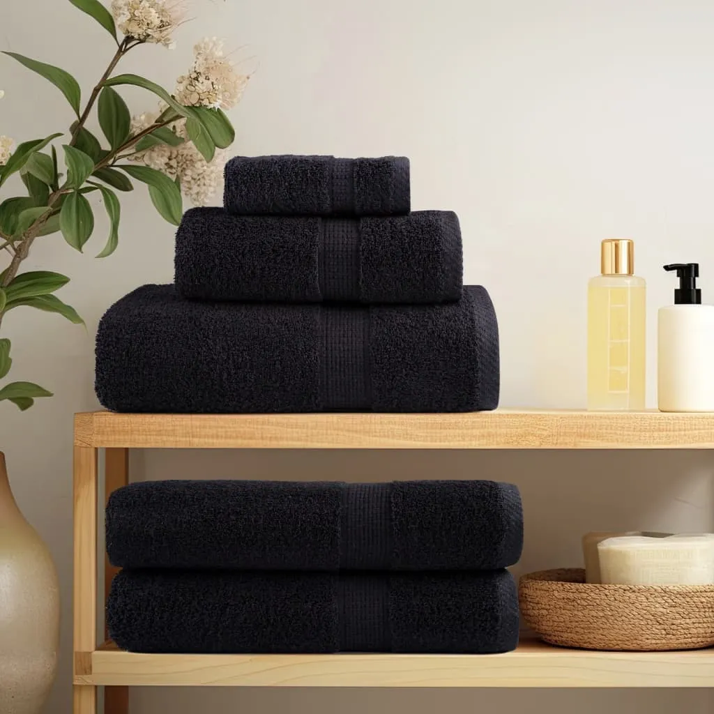 Premium Hand Towels 2 pcs Black 50x100 cm 600 gsm 100% Cotton