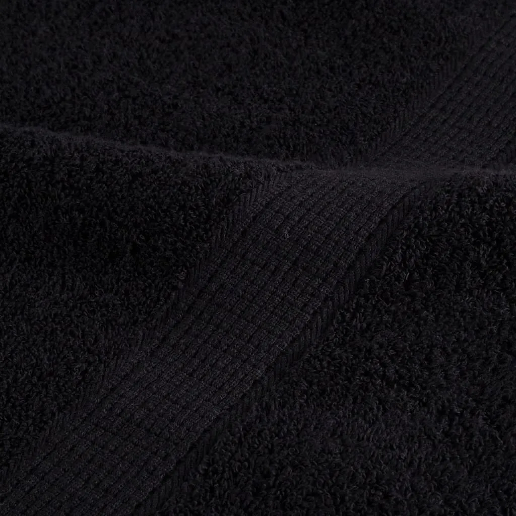 Premium Hand Towels 2 pcs Black 50x100 cm 600 gsm 100% Cotton