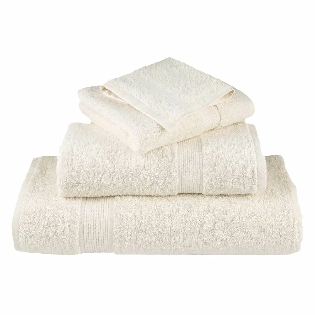 Premium Towels 10 pcs Cream 100x200 cm 600 gsm 100% Cotton