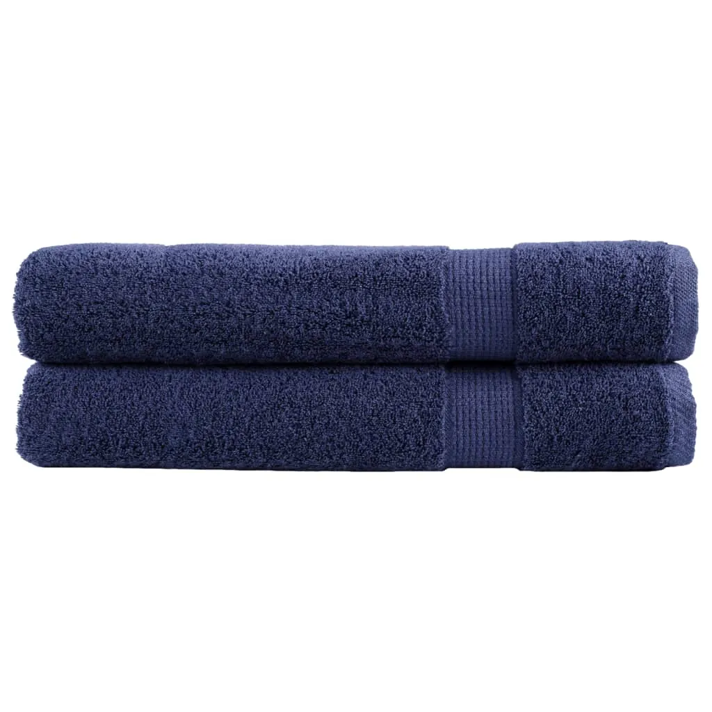 Premium Towels 2pcs Navy Blue 100x200cm 600gsm 100% Cotton