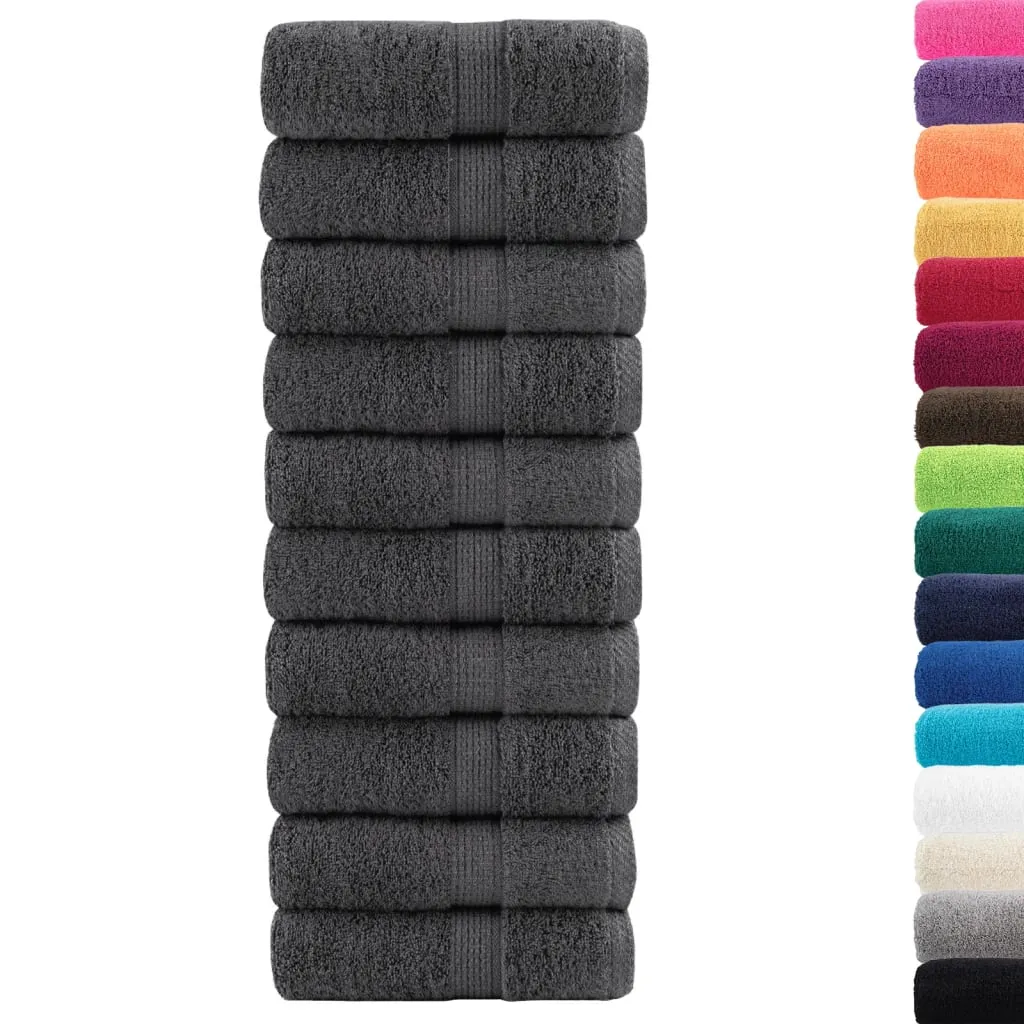 Premium Washcloths 10pcs Anthracite 30x30cm 600gsm 100% Cotton