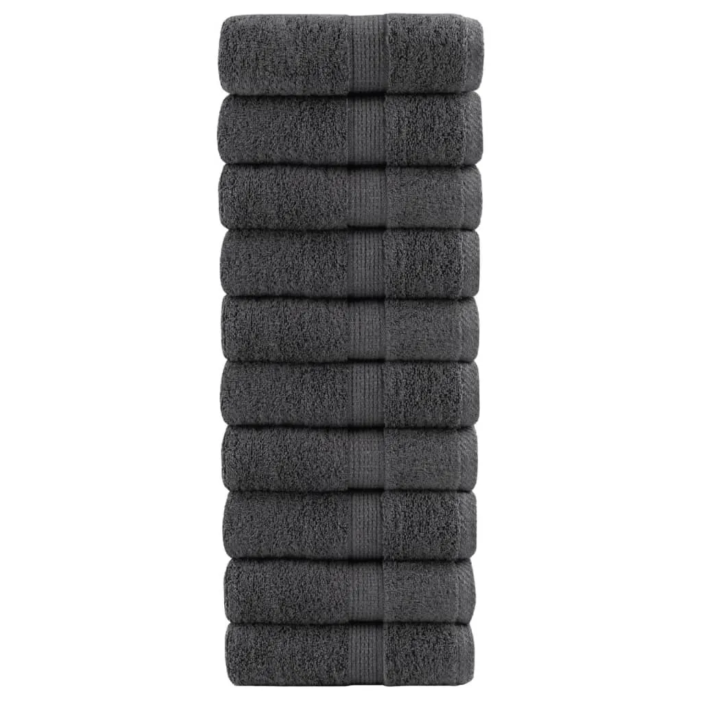 Premium Washcloths 10pcs Anthracite 30x30cm 600gsm 100% Cotton