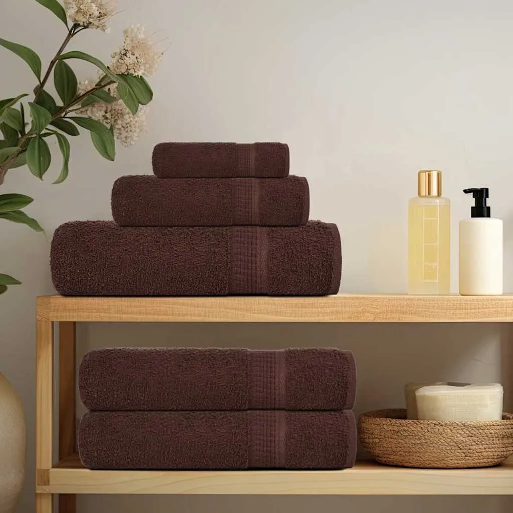 Shower Towels 10 pcs Brown 70x140 cm 360 gsm 100% Cotton
