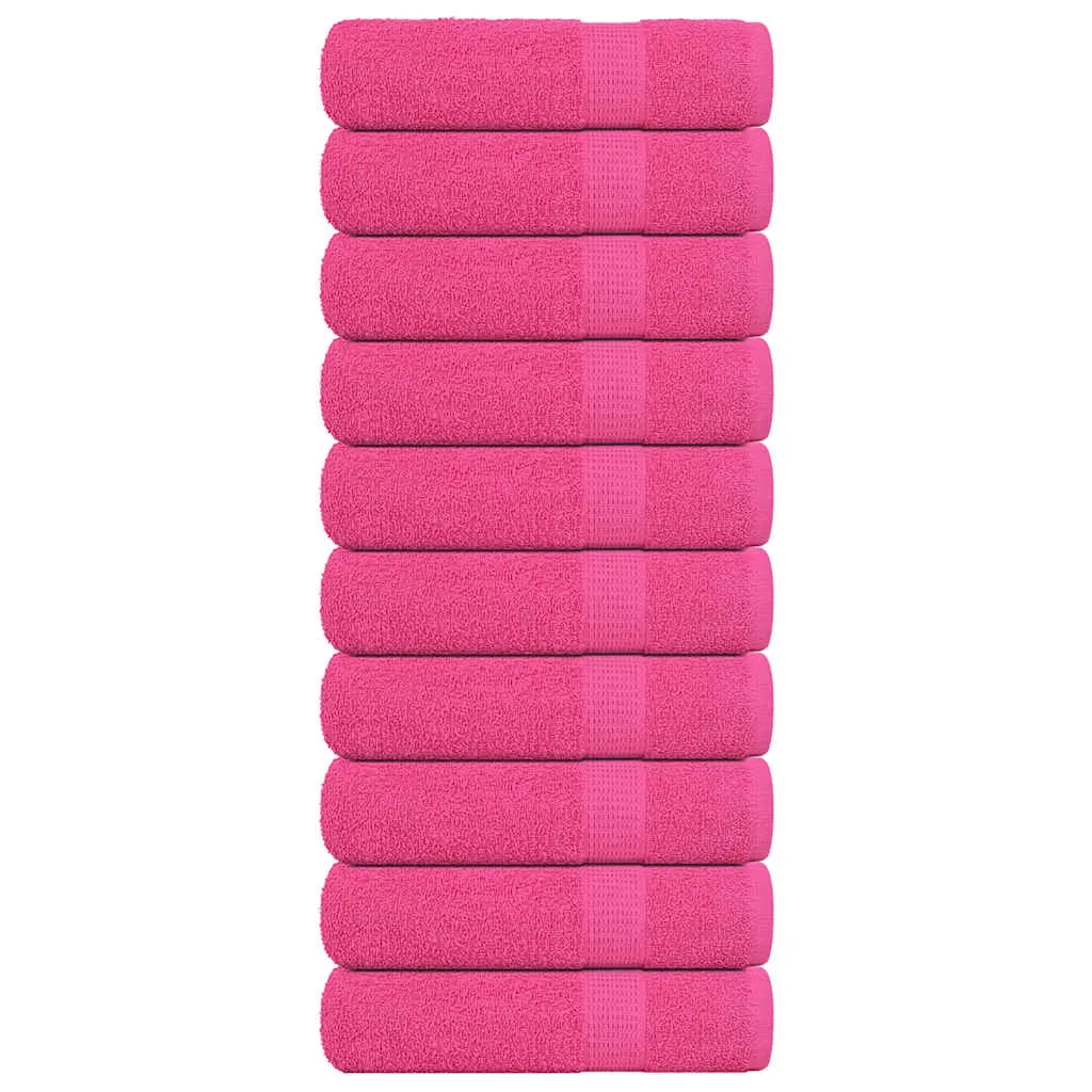 Shower Towels 10 pcs Pink 70x140 cm 360 gsm 100% Cotton