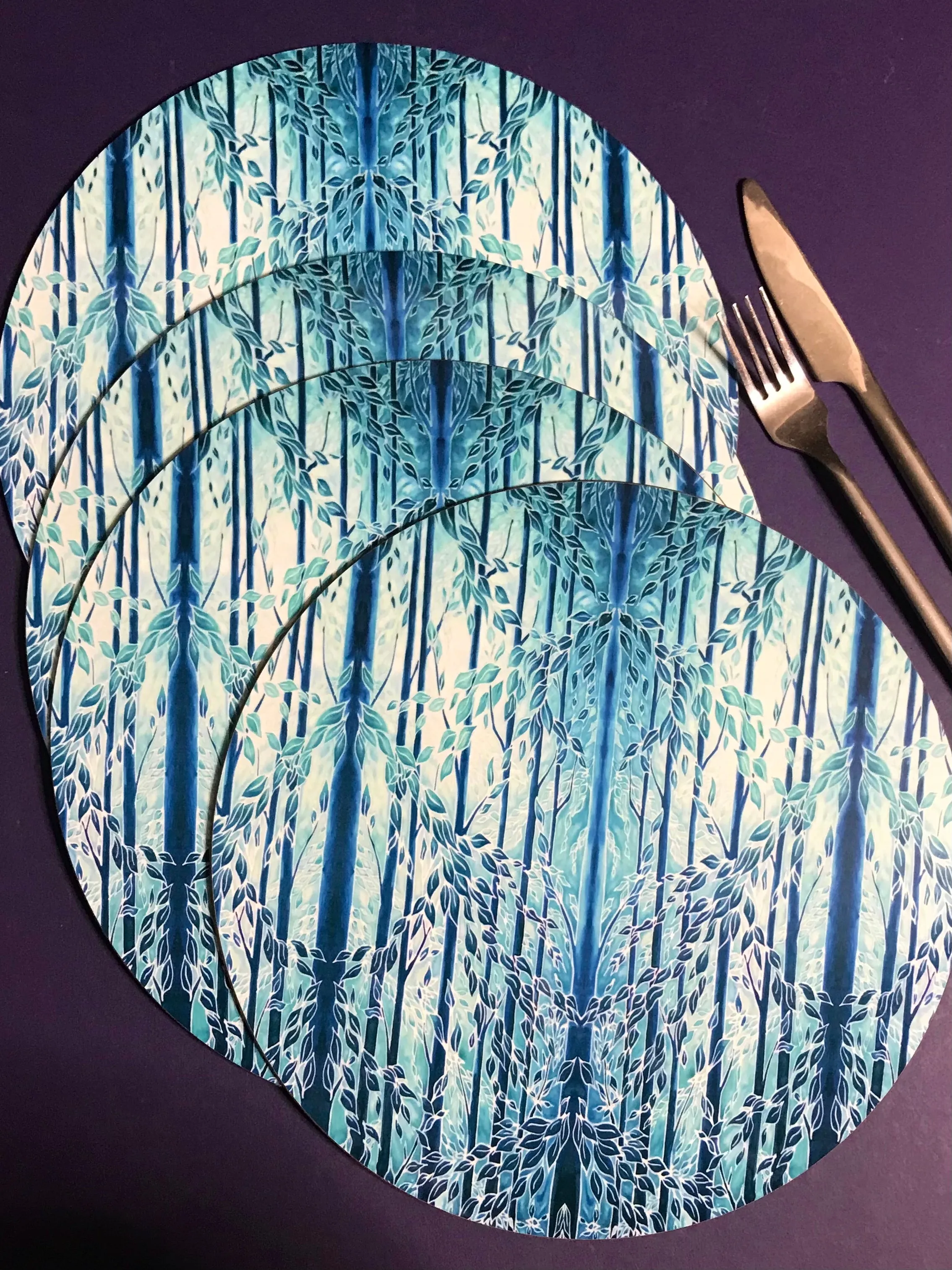 Teal Green Blue Glass Chopping Boards Tableware - Woods Placemats & Coasters - High Quality Table Mats - Teal Green Blue Glass Chopping Boards Tableware
