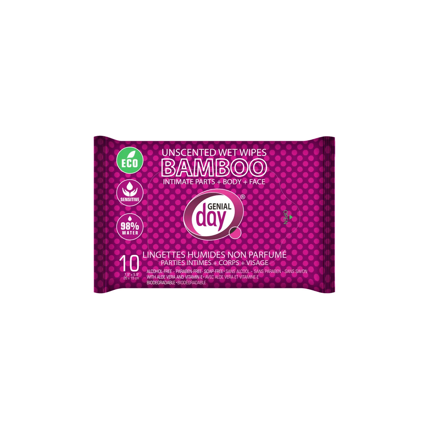 Unscented bamboo wet wipes