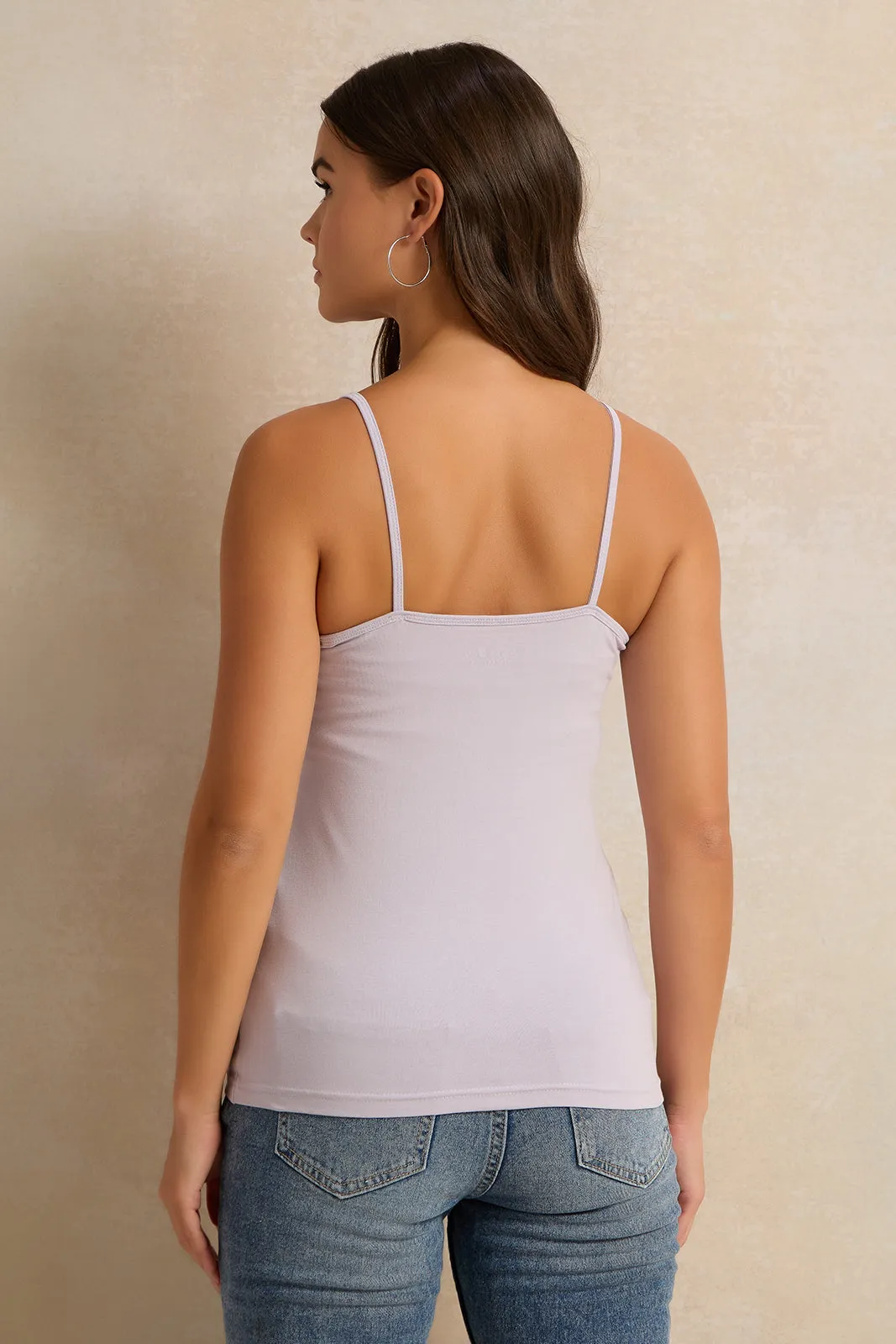 Women Lilac Plain Vest