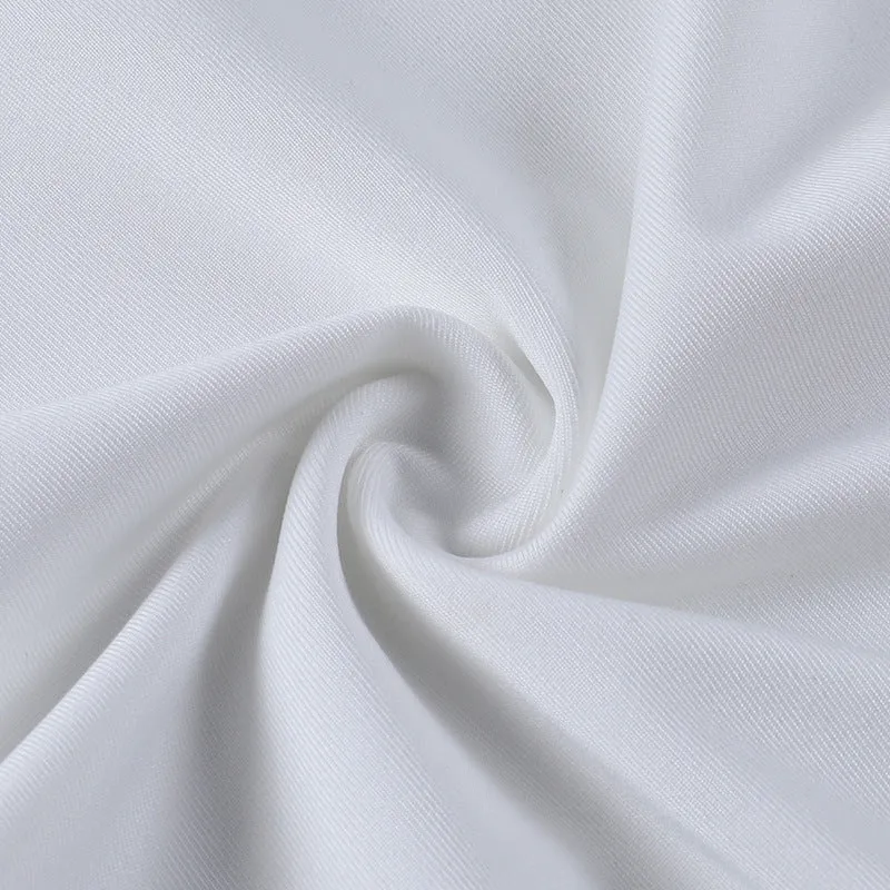 Women One-Shoulder Pleated White Bodysuit