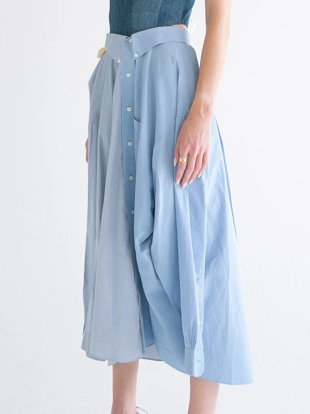 Wrap Shirt Skirt - Blue