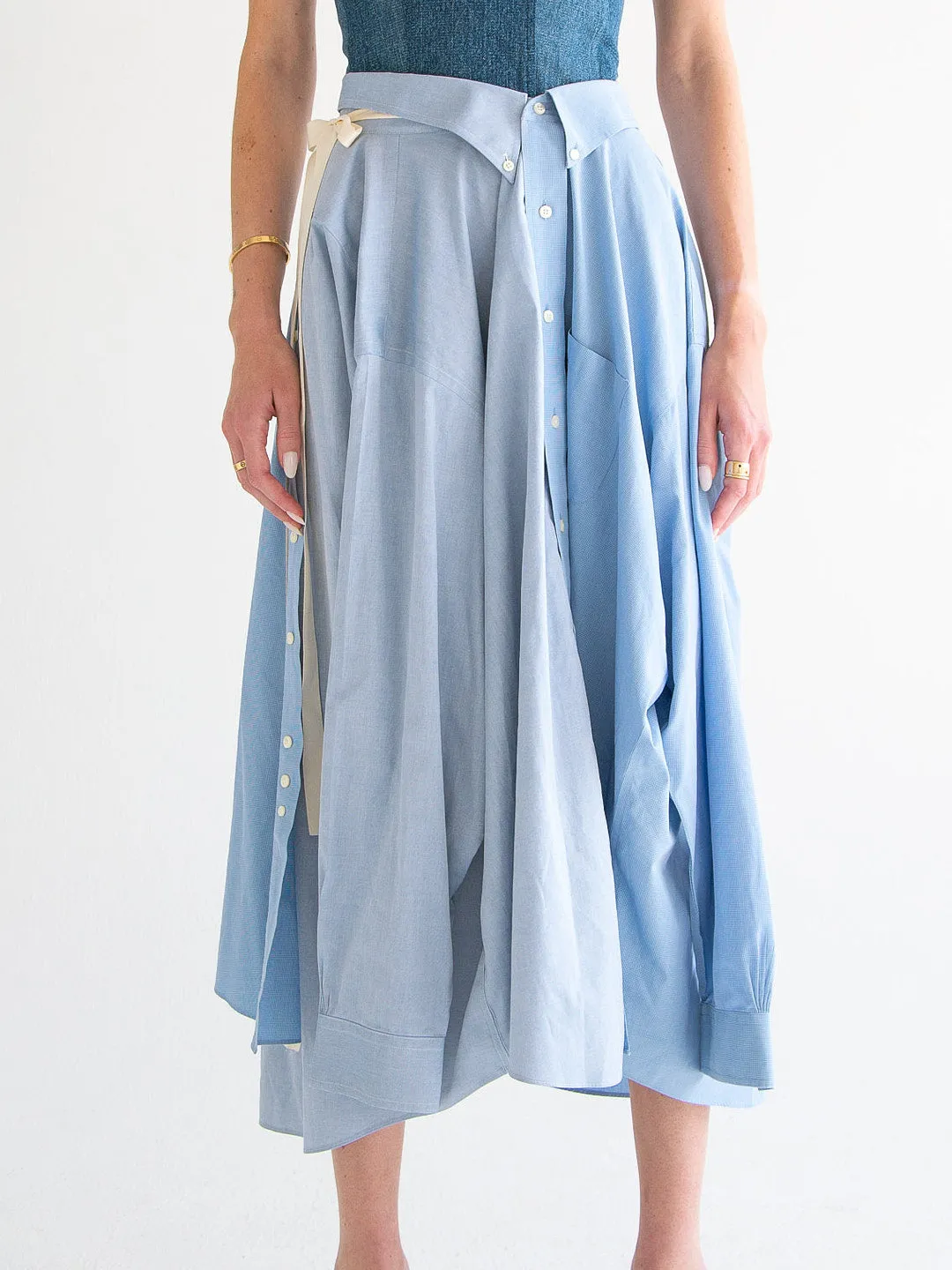 Wrap Shirt Skirt - Blue