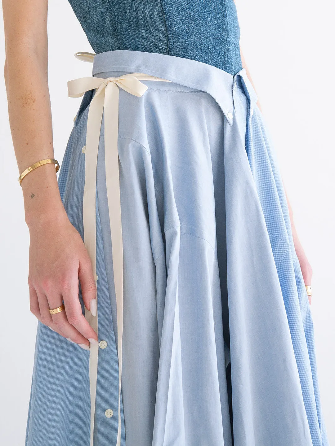 Wrap Shirt Skirt - Blue